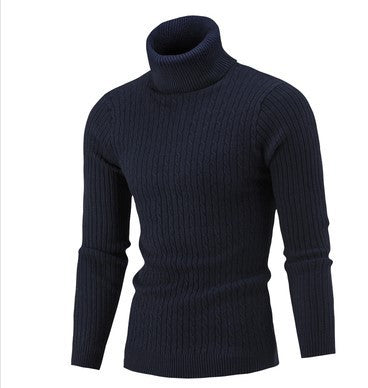 Men's stylish turtleneck sweater with cable knit pattern Lisslune