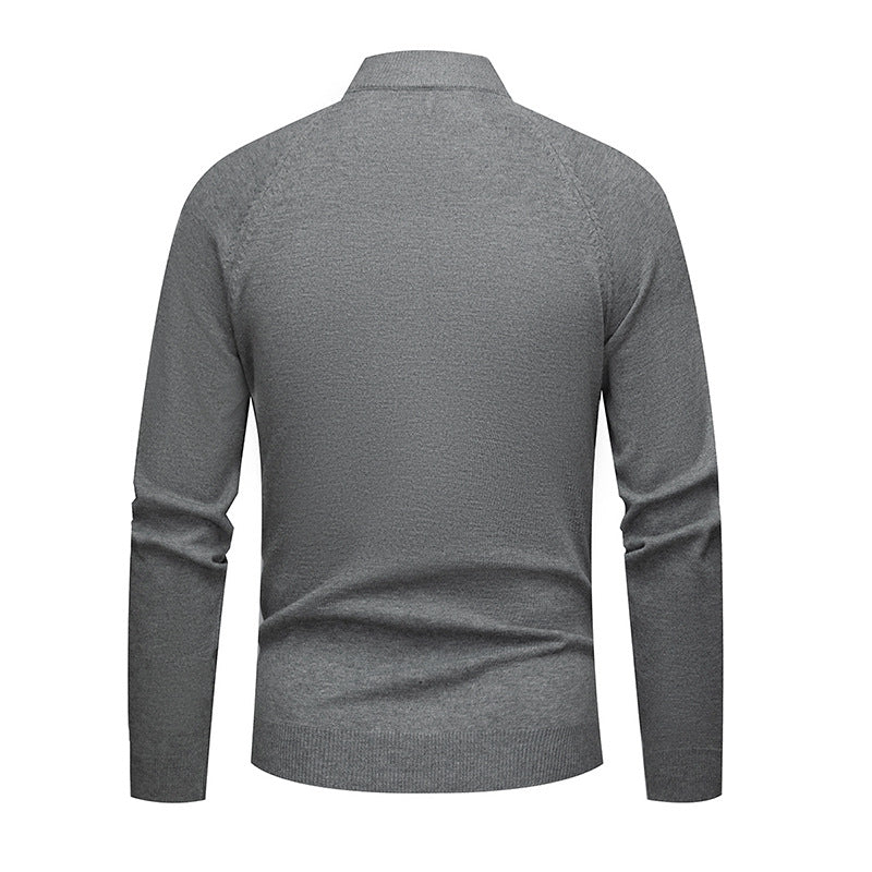 Men's Knit Sweater with Short Zip and Ergonomic Cut Lisslune