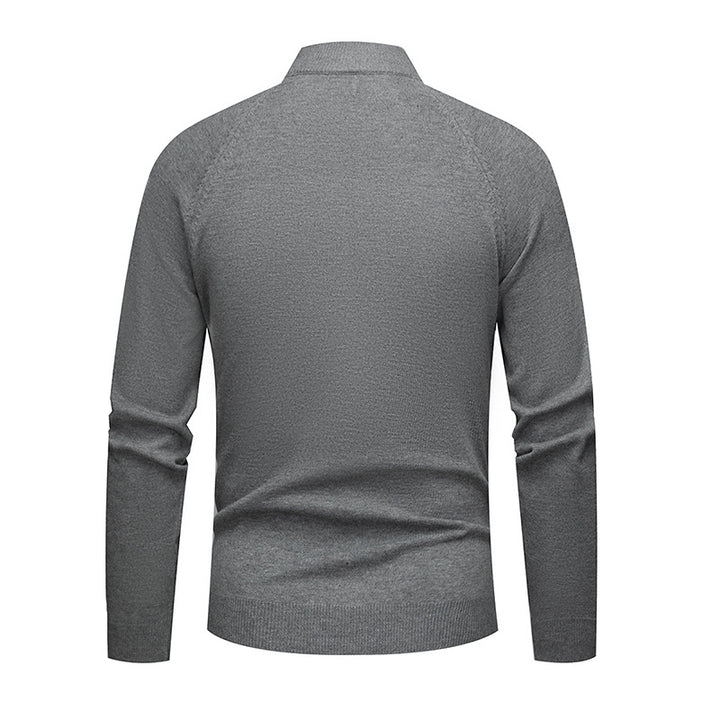 Men's Knit Sweater with Short Zip and Ergonomic Cut Lisslune