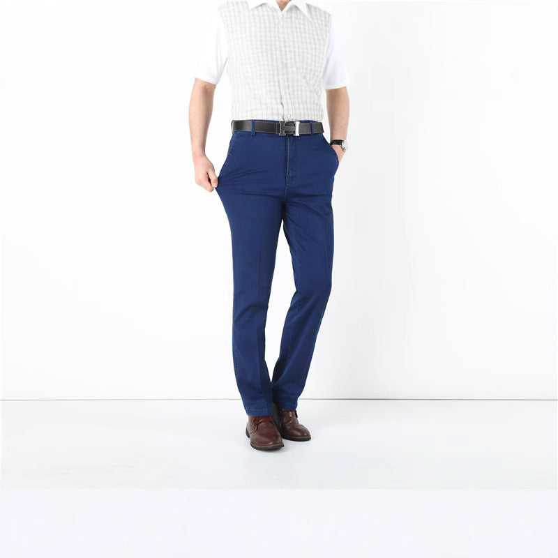 Men's classic chinos with side pockets and elastic waistband Lisslune