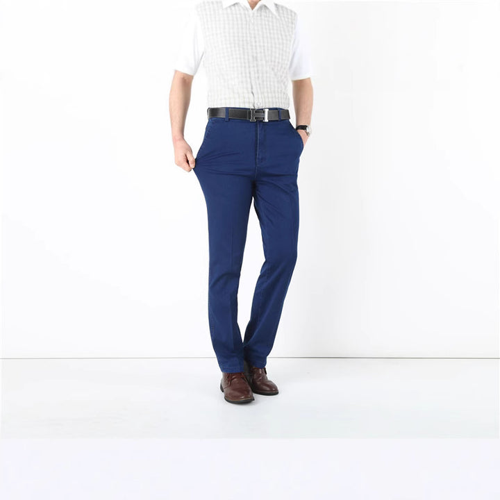 Men's classic chinos with side pockets and elastic waistband Lisslune