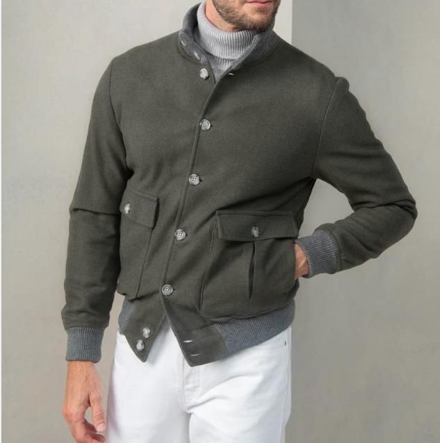 Men's casual and structured cotton jacket with practical pockets Lisslune
