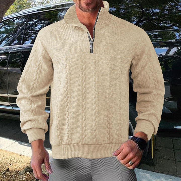 Men's zip sweater with textured design Lisslune