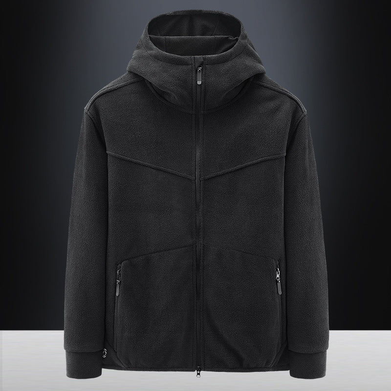 Men's Fleece Jacket with Ergonomic Cut and Practical Zip Pockets Lisslune