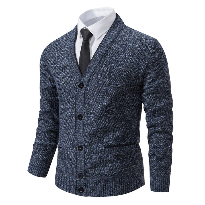 Men's cardigan with V-neck and elegant details Lisslune