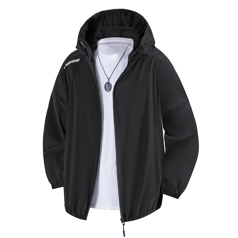 Men's lightweight training jacket with adjustable hood and breathable inserts Lisslune