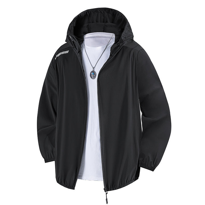 Men's lightweight training jacket with adjustable hood and breathable inserts Lisslune