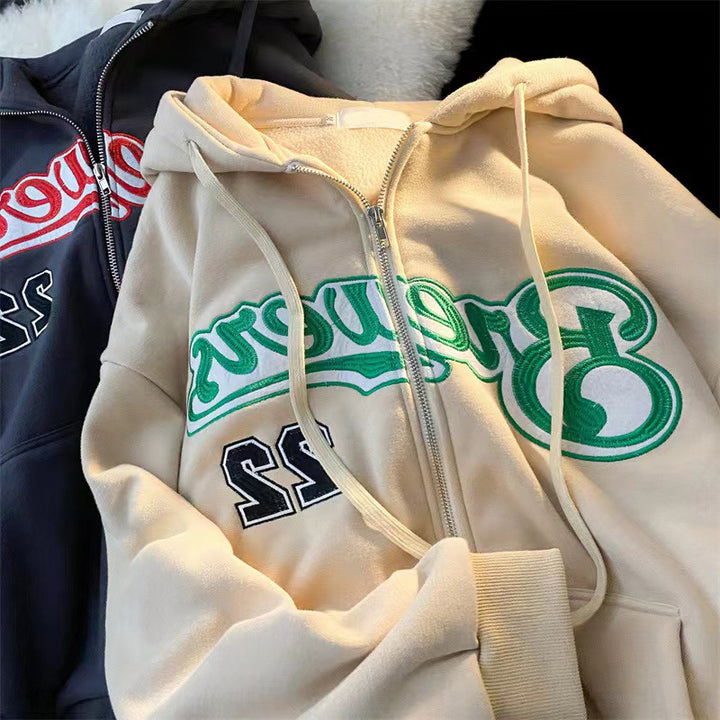 Women's hoodie with striking embroidered print Lisslune
