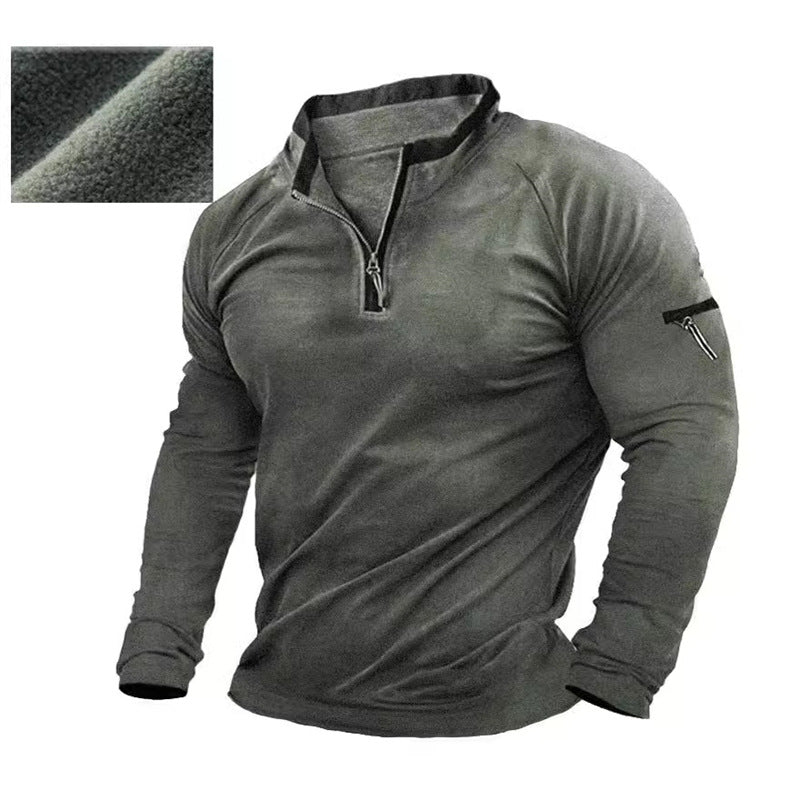 Men's sweater with half zipper and practical pockets Lisslune
