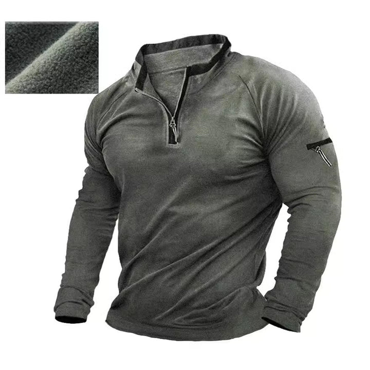 Men's sweater with half zipper and practical pockets Lisslune