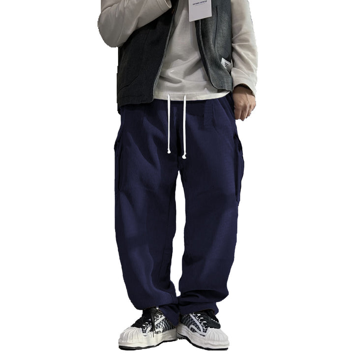 Men's casual cargo pants with soft cord material Lisslune