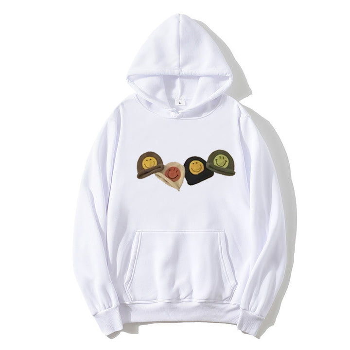 Women’s Hooded Sweatshirt with Playful Smiley Design Lisslune