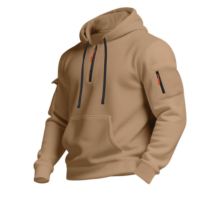 Men's sporty hoodie with zipper and practical pockets Lisslune