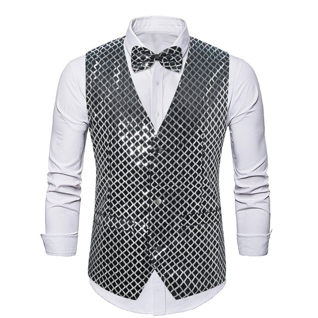 Men's elegant sequined blazer with matching bow tie Lisslune