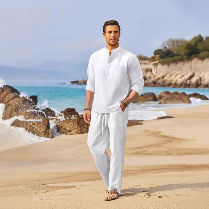 Men's Light Summer Linen Pants with Matching Top Lisslune
