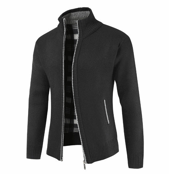 Men's cardigan with high collar and side pockets Lisslune