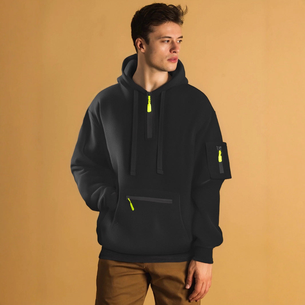 Men's sporty hoodie with practical pockets and stylish zipper Lisslune