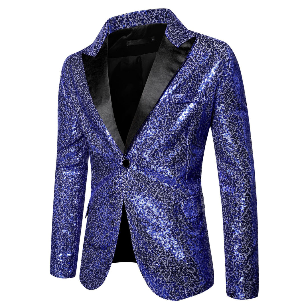 Men's extravagant glitter tuxedo jacket with black satin lapels Lisslune