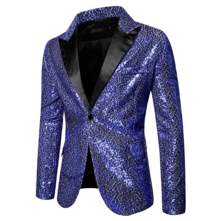 Men's extravagant glitter tuxedo jacket with black satin lapels Lisslune