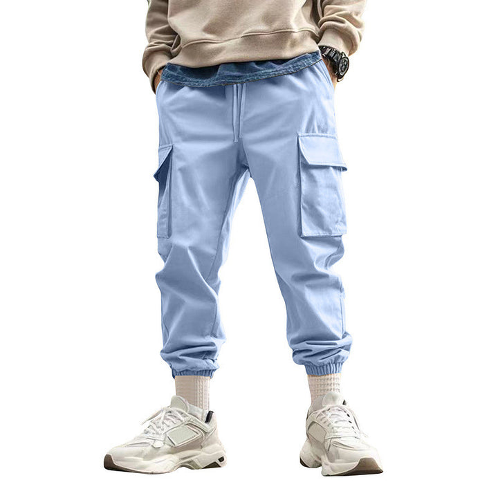 Men's cargo pants with elastic waistband and practical side pockets Lisslune