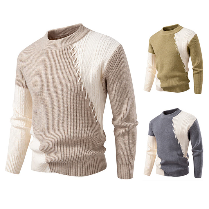 Men's fashionable knit sweater with unique cable design Lisslune