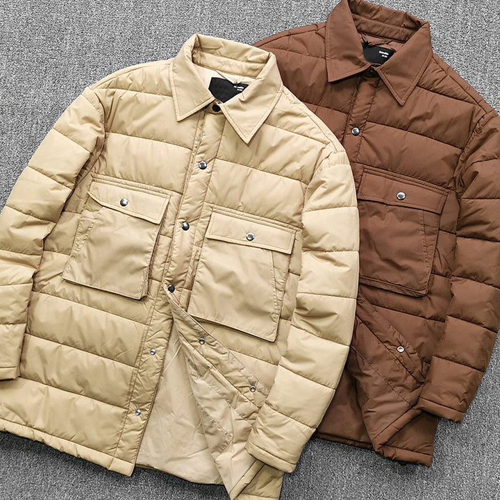 Men's quilted overshirt jacket with practical flap pockets and sturdy collar Lisslune