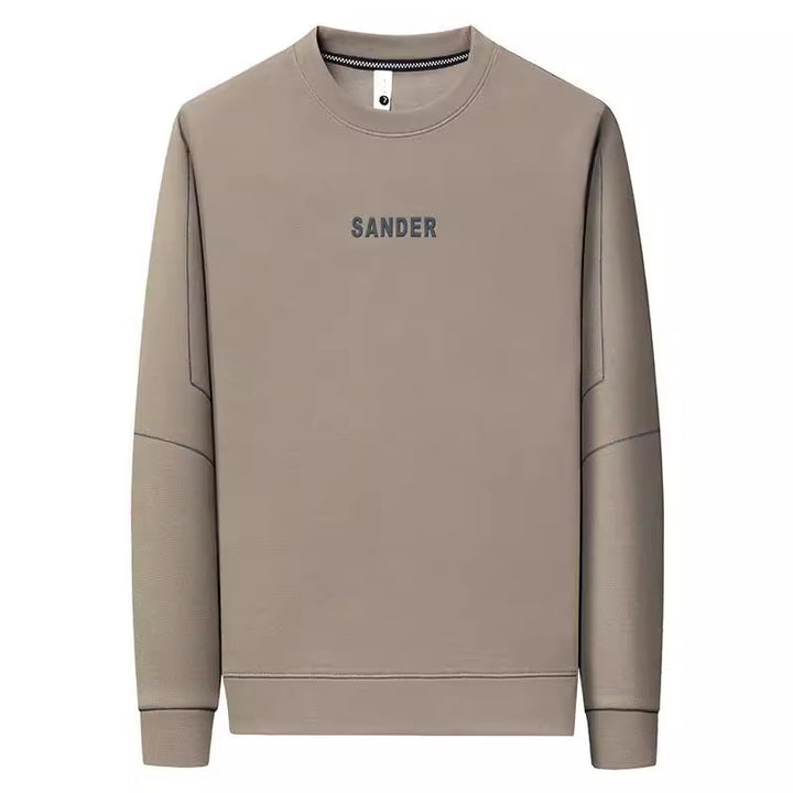 Men's sporty crew neck sweater with modern lettering Lisslune
