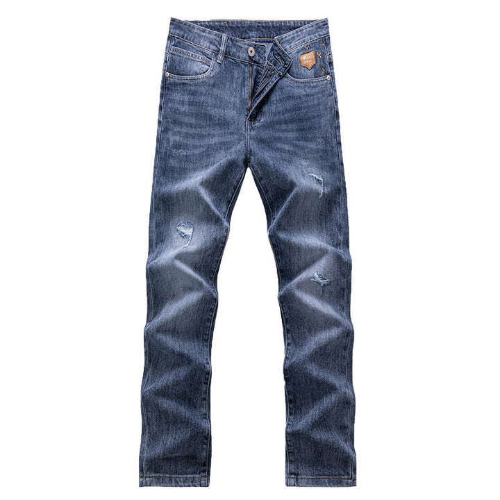 Men's Slim Fit Jeans with Modern Embellishments Lisslune