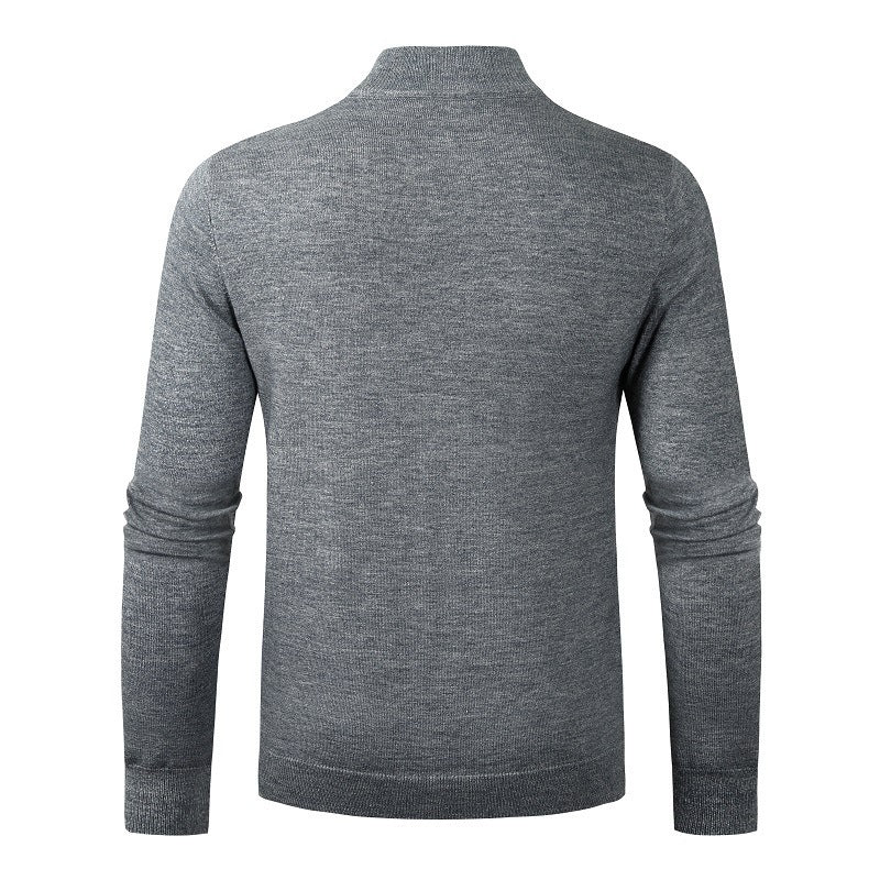 Men's Fashionable Knit Sweater with Elegant Zipper and Diamond Pattern Lisslune