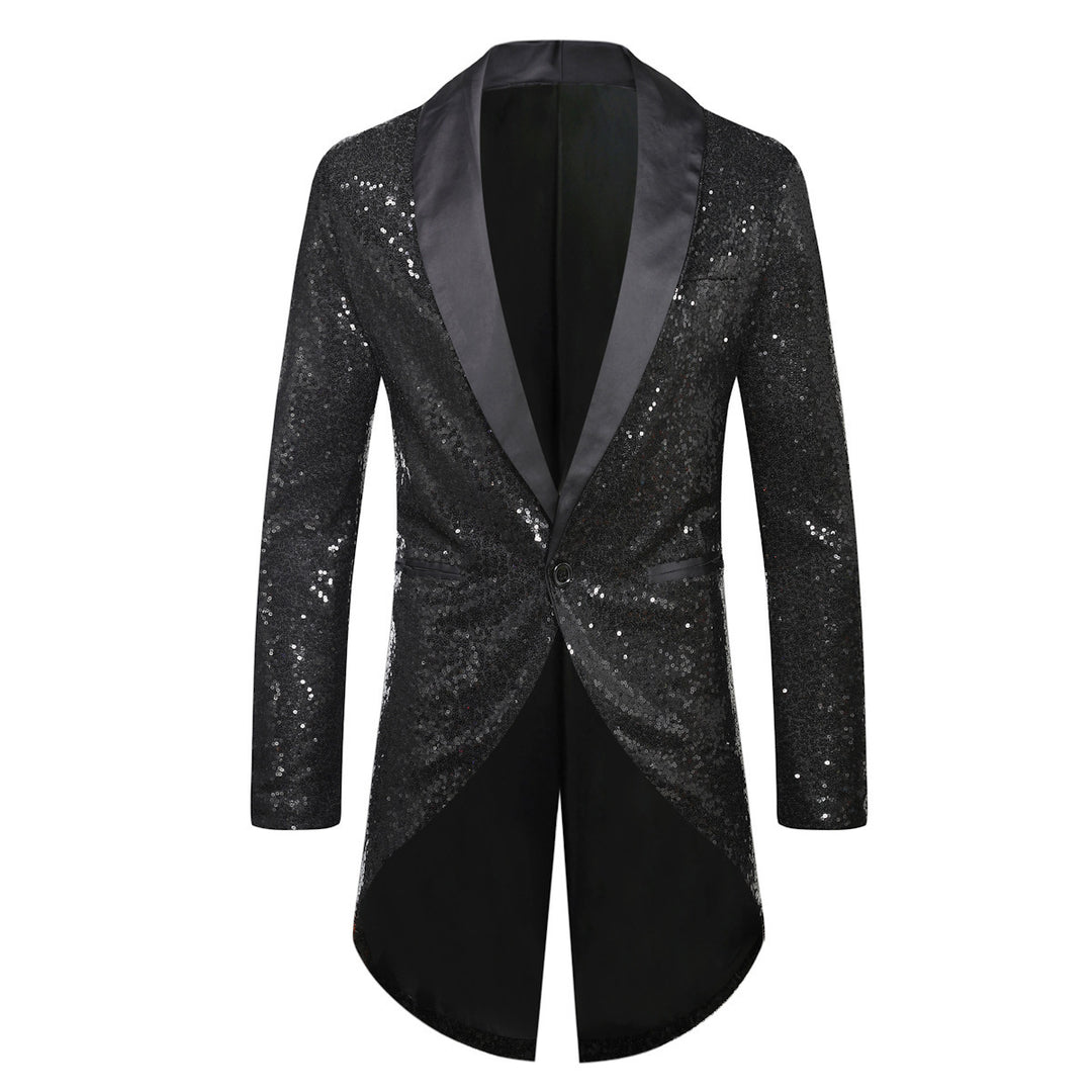 Men's Glittering Suit Blazer with Elegant Shawl Collar Lisslune
