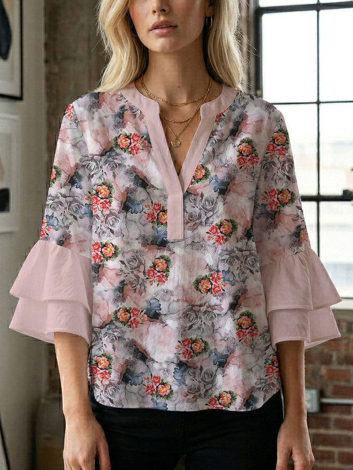 Ladies blouse with beautiful floral design Lisslune