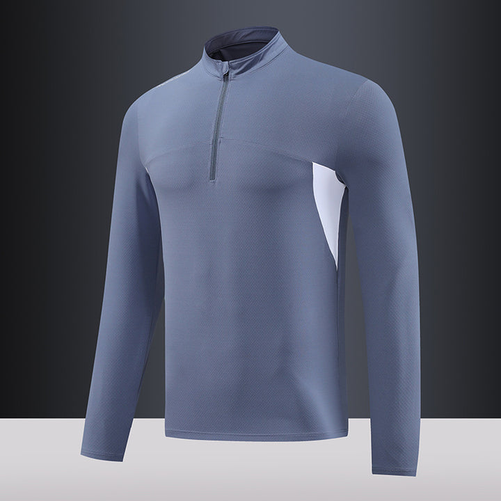 Men's functional thermal shirt with stand-up collar and zipper Lisslune