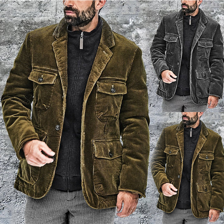Men's cord jacket with practical patch pockets and modern cut Lisslune