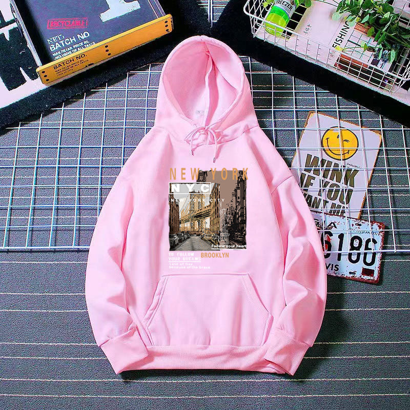 Women's hoodie with stylish New York print Lisslune