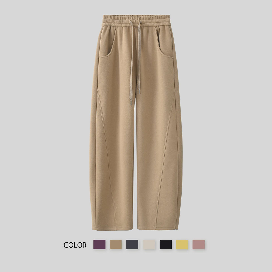 Women's elegant leisure pants with side pockets and elastic waistband Lisslune