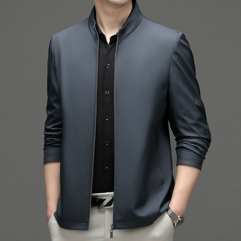 Men's Sporty Transitional Jacket with Modern Stand-Up Collar and Functional Pockets Lisslune