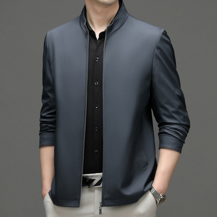Men's Sporty Transitional Jacket with Modern Stand-Up Collar and Functional Pockets Lisslune