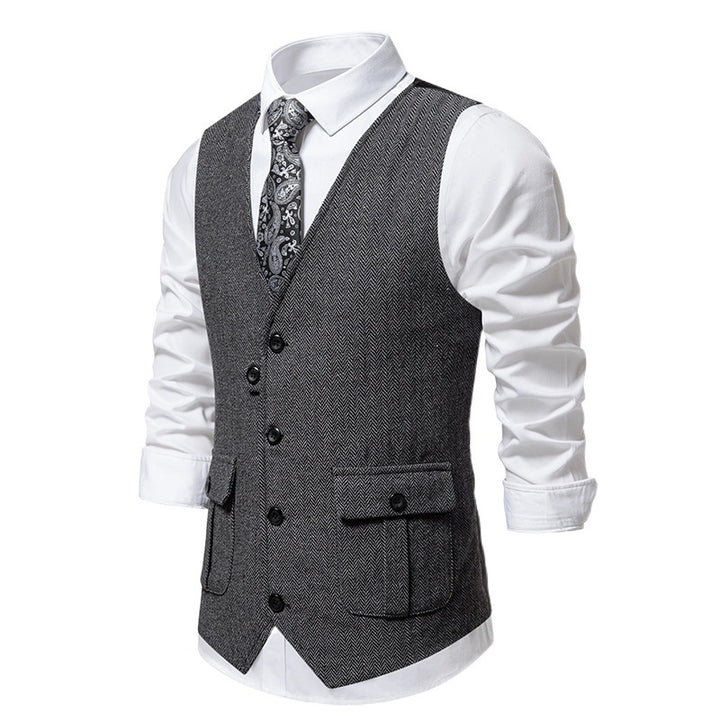 Men's Elegant Suit Vest with Classic Pattern Lisslune