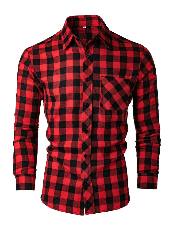 Men's Checked Flannel Shirt Lisslune