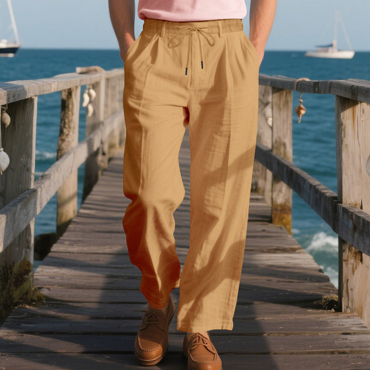 Men's Comfortable Beach Pants with Elastic Waistband and Convenient Side Pockets Lisslune
