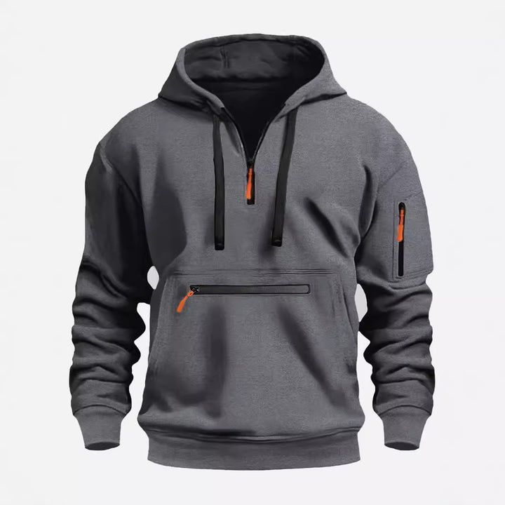 Men's stylish hoodie with practical zippered pockets Lisslune