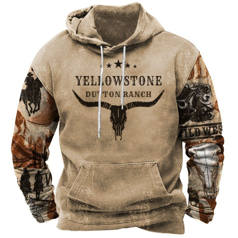 Men's hoodie with western and cowboy design Lisslune