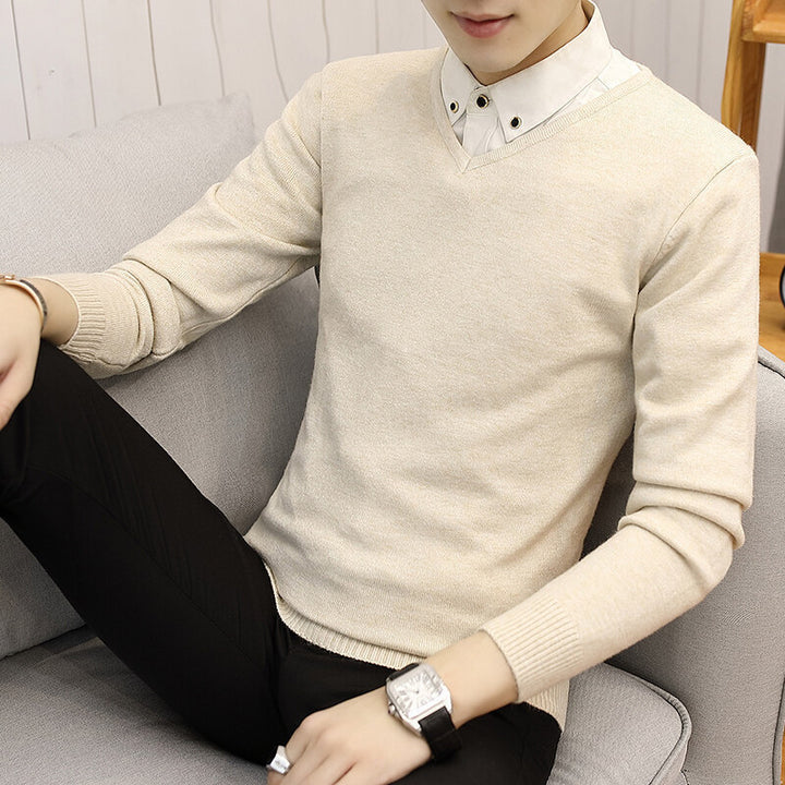 Men's elegant V-neck sweater made of high-quality cotton Lisslune