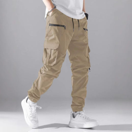 Men's cargo joggers with elastic waistband and practical zip pockets Lisslune