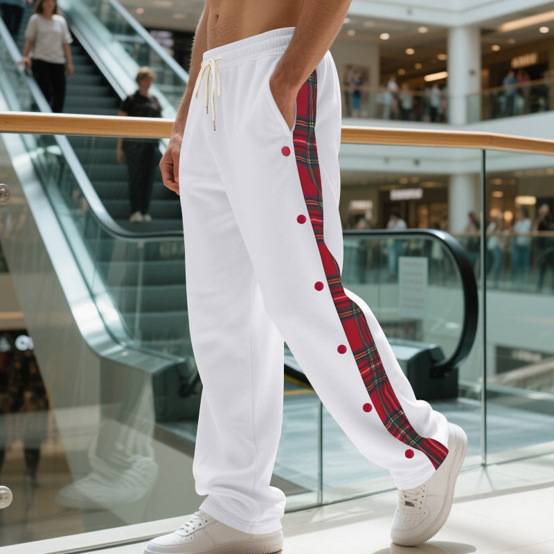 Men's relaxed joggers with checked side stripe Lisslune