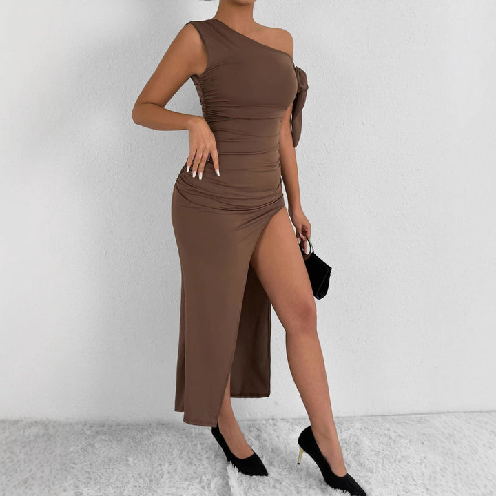 Damen Elegantes Wickelkleid mit asymmetrischem Schnitt und schickem Rüschendetail Lisslune