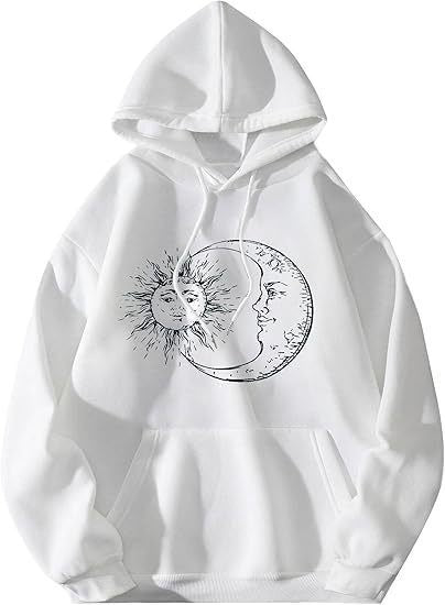 Women's hoodie with artistic sun-moon motif Lisslune