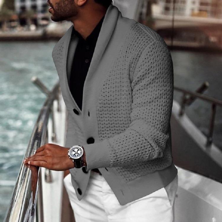 Men's fashionable knit blazer with textured design Lisslune