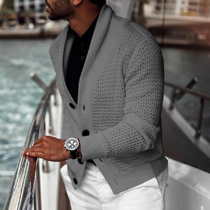 Men's fashionable knit blazer with textured design Lisslune