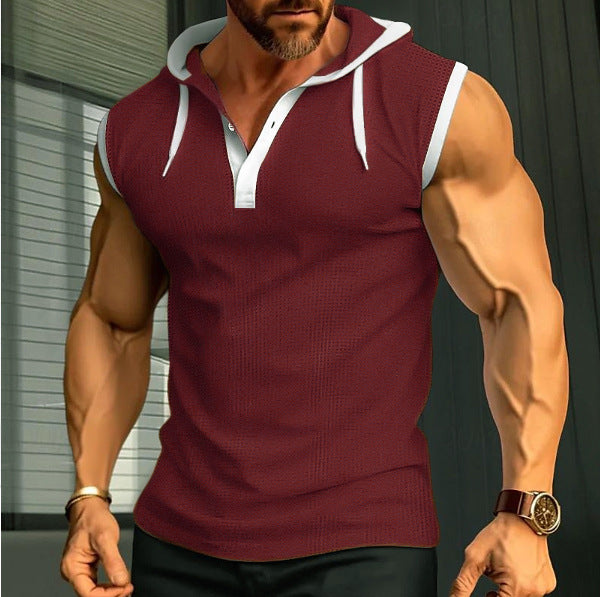 Men's sleeveless hoodie with breathable structure and stylish design Lisslune